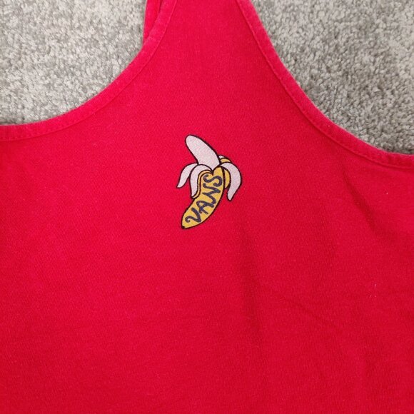 Vans Women's Top Size XL Red Cotton Scoop Neck Summer Lightweight Beach Comfy - Picture 2 of 7